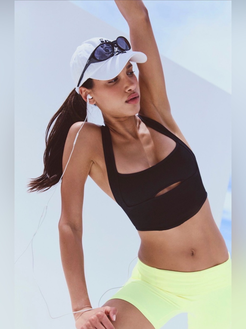 Free People movement NWT $58 M/L studio glow halter tank black